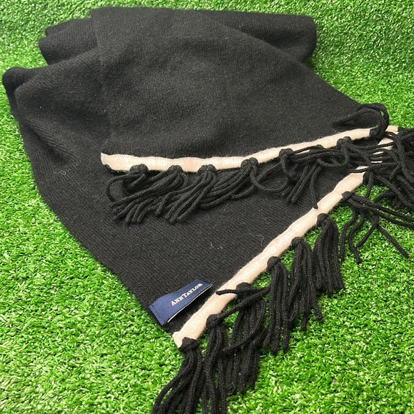 Cashmere Scarf Ann Taylor Winter Scarf Black Fringe - Picture 1 of 2